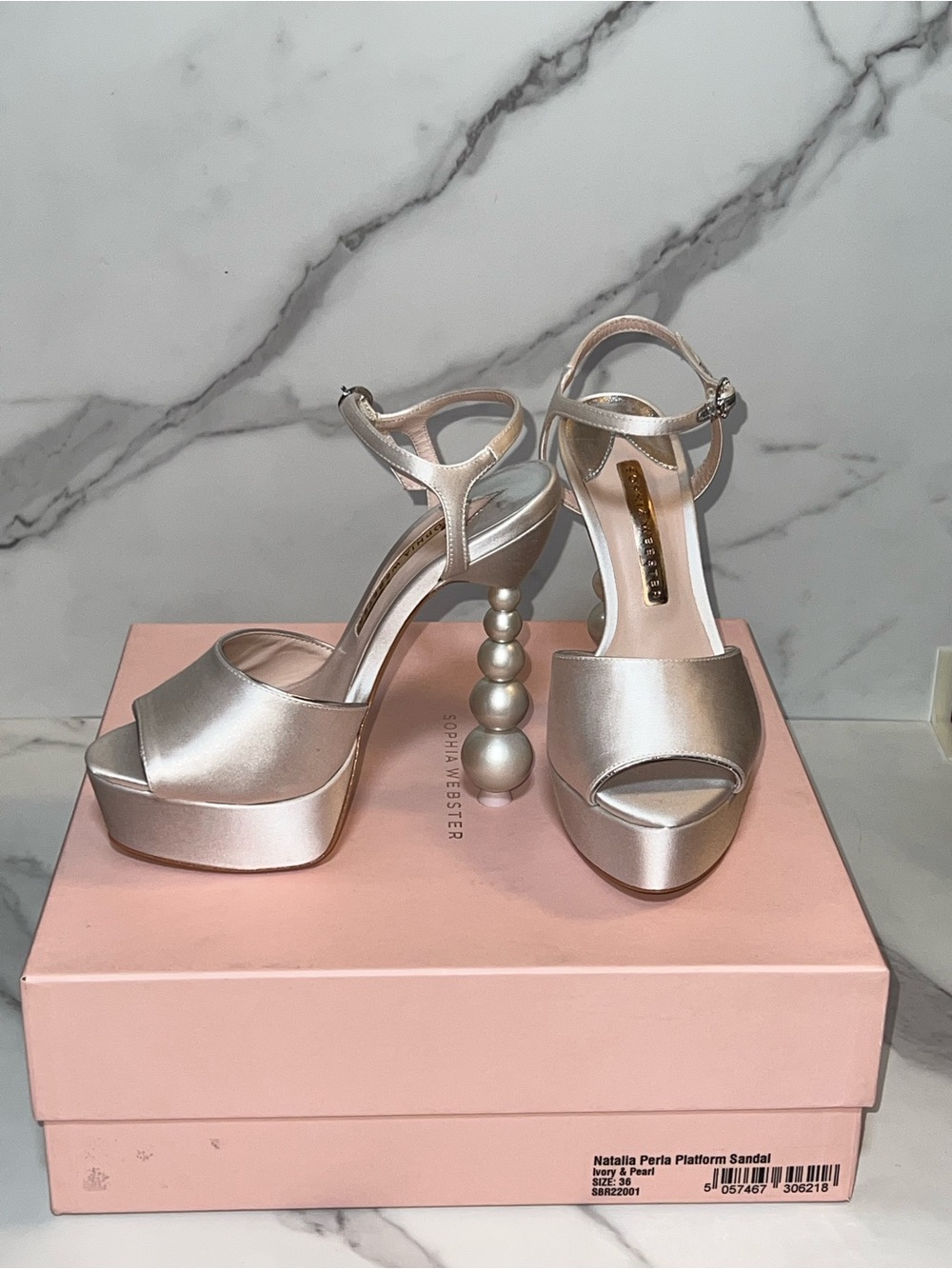 NIB Sophia Webster Heels Perla Ivory Platform Wedding Heels Pearl Bridal Shoes
